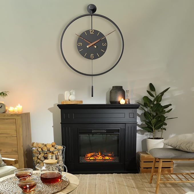 34.6×24 Inch Large Modern Decorative Oversized Pendulum Wall Clocks - Image 7