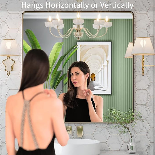 LOAAO 36”X36” Bronze Bathroom Mirrors - Image 2