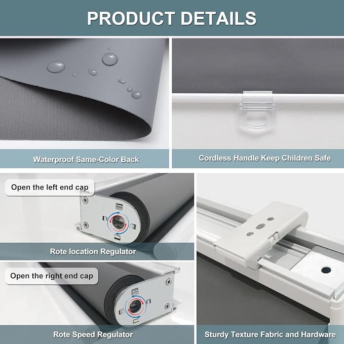 Cordless Roller Shades Blackout Blinds - Image 7