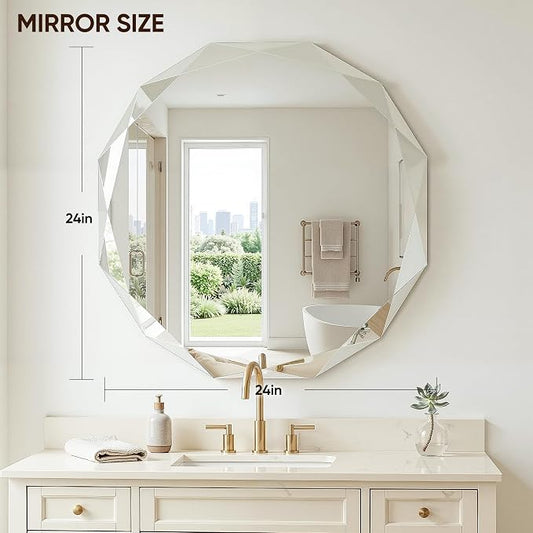Suidia Bathroom Mirror, Frameless Bathroom Mirror - Image 2