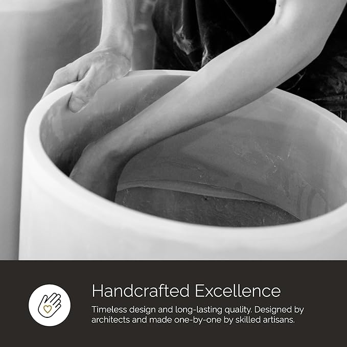 Reglito Cube Planter – Fiberglass Indoor/Outdoor and Weather-Resistant Large Planter (Concrete Stone, 35.4" L x 35.4" W x 36" H)