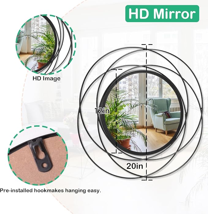 Decorative Mirrors Black Circle Mirror - Image 7