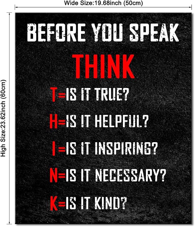Pyradecor Large Motivational Think Before You Speak Classroom Positive Quotes - Image 6