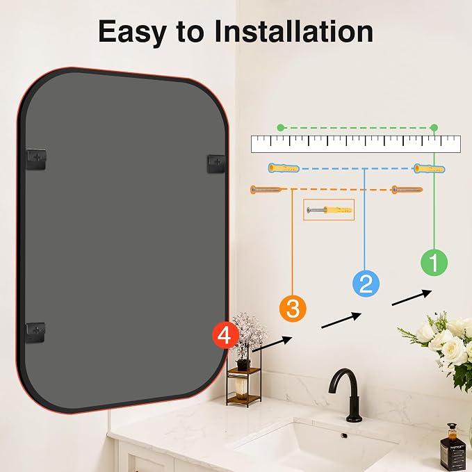 Bathroom Mirror for Wall, HD Reflection Shatterproof Mirror for Living Room - Image 9