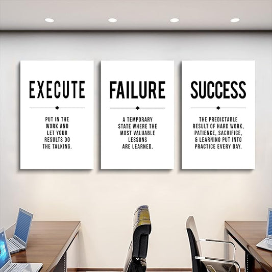 Framed Canvas Wall Art Success Quote, Office Wall Art, Positive Motivational - Image 2