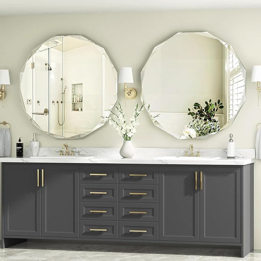 Bathroom Mirrors for Over Sink, Round Frameless Mirrors for Wall, 30x30 Inch - Image 2