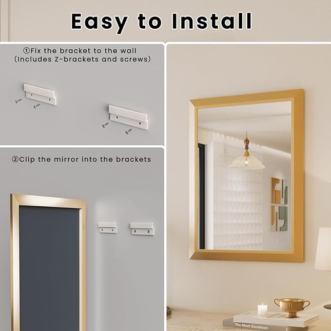 Amorho 36x36 Inch Bathroom Mirror, Wall-Mounted Mirrors Perfect - Image 7