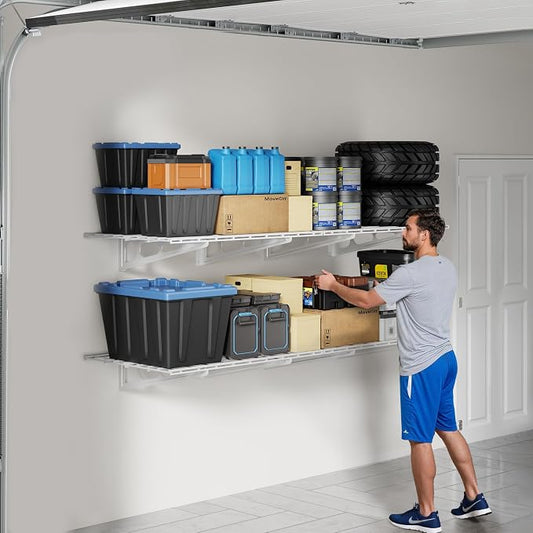 FLEXIMOUNTS 2-Pack 2x6ft Garage Shelving 24-inch-by-72-inch Heavy Duty Wall - Image 2