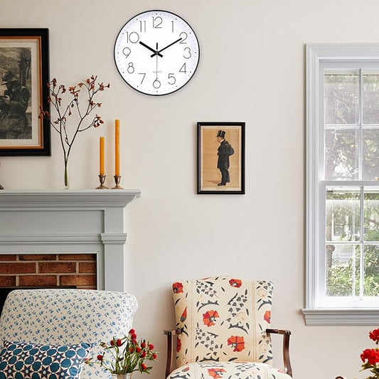 Wall Clock 12 Inch Silent Non-Ticking Modern Wall Clocks Battery Operated - Image 2