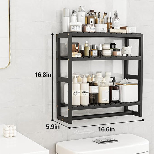 Galood Over The Toilet Storage Bathroom Shelves Wall Mounted 3 Tier Space Saver - Image 2