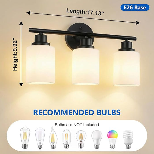 Unicozin 3 Light Bathroom Light Fixtures, Modern Vanity Lights - Image 2