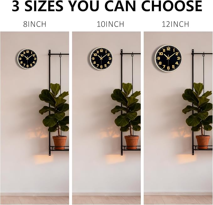 Modern Silent Wall Clock, 10inch Non-Ticking Analog Battery Operated Clock - Image 9