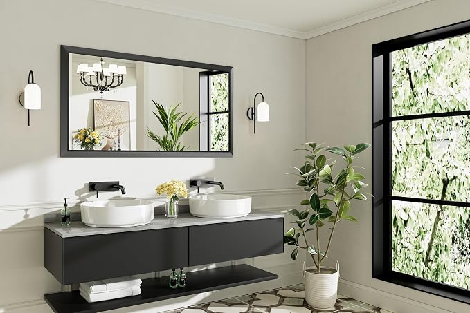 Briivue 55x30 Inch Black Bathroom Mirror - Image 9