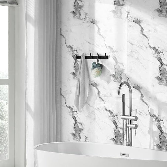 10pcs Thick Marble Peel and Stick Waterproof Wall Panels, Heat-Resistant - Image 2