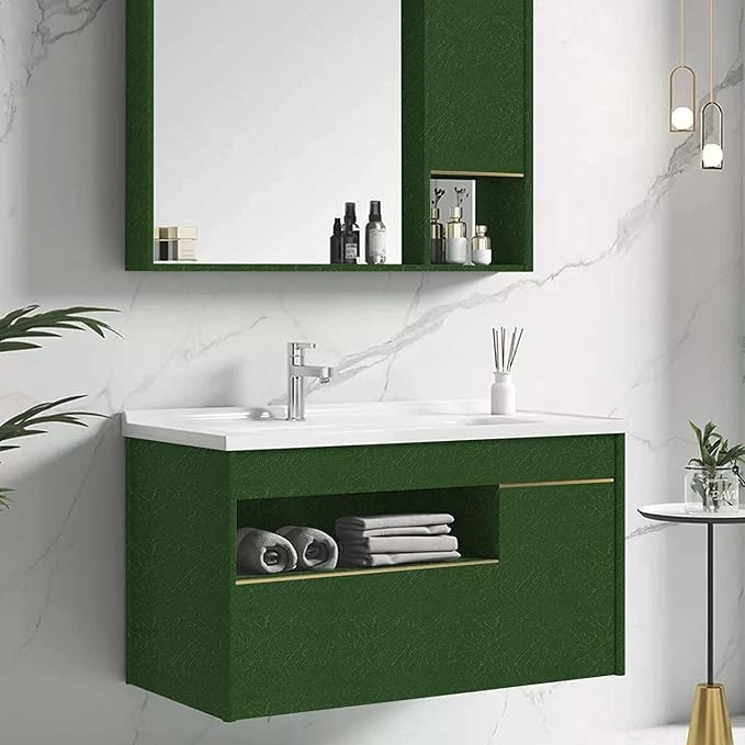 Abyssaly Dark Green Peel and Stick Wallpaper Removable Silk Texture Contact - Image 8