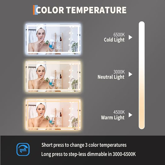 GarveeHome 50x28 LED Bathroom Mirror - Image 2