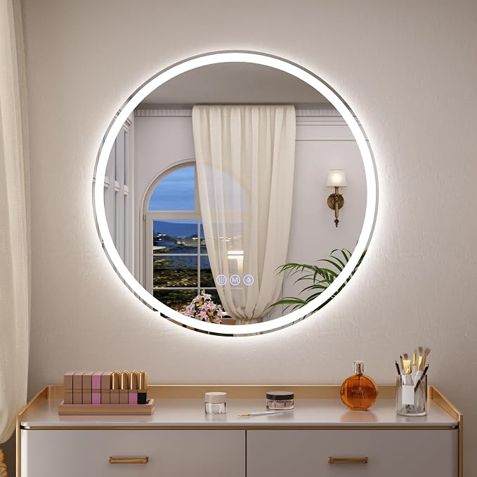 BEAUTYPEAK 30x30 LED Round Bathroom Mirror - Image 9