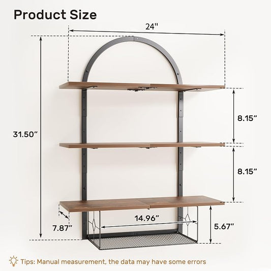 XLHOMO Floating Shelf for Wall- 31.5"x 24" 3+1 Tier Floating Shelves - Image 2