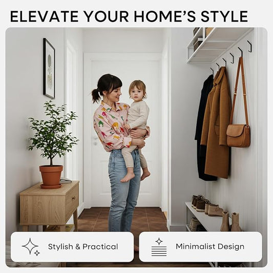 Homeforia Wall Coat Hook Rack - Image 2