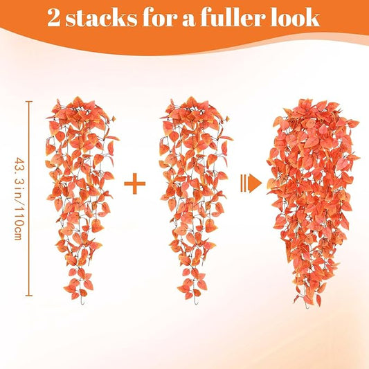 BLEUM CADE Fake Hanging Plants, Faux Orange Vines Hanging Plant - Image 2
