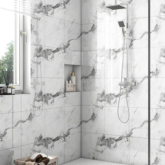 Chejiaye 22pcs Marble Peel and Stick Backsplash Waterproof Washroom Wall Panels - Image 2