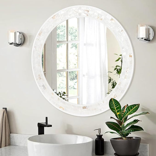 Tanmicoshomy Round Bathroom Mirror 26 Inch, Circle Mirror - Image 2