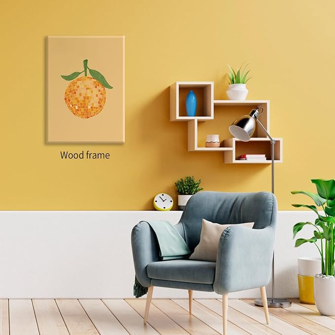 Retro Funky Orange Canvas Wall Art Fashion Disco Ball Aesthetic Posters 24X36 - Image 7