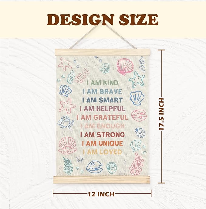 Yomisex Ocean Under the Sea Nursery Kids Wall Art Poster, Positive Affirmations - Image 6