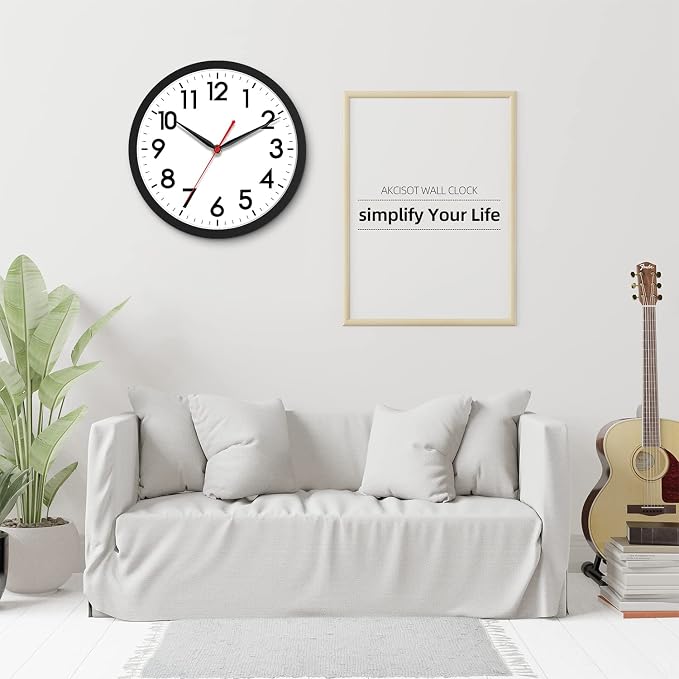 AKCISOT 12 Inch Wall Clock Silent Non-Ticking Modern Wall Clocks Battery - Image 9