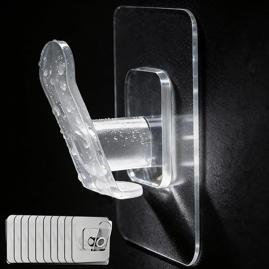 DELITON 10 Pack Adhesive Towel Hooks, Coat Hooks Stick on Wall Hanging Robes - Image 2