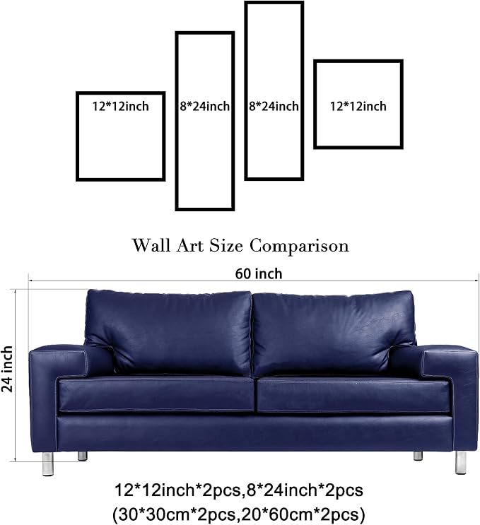 Wieco Art -Stretched and Framed 100% Hand-painted Modern Canvas Wall Art - Image 9