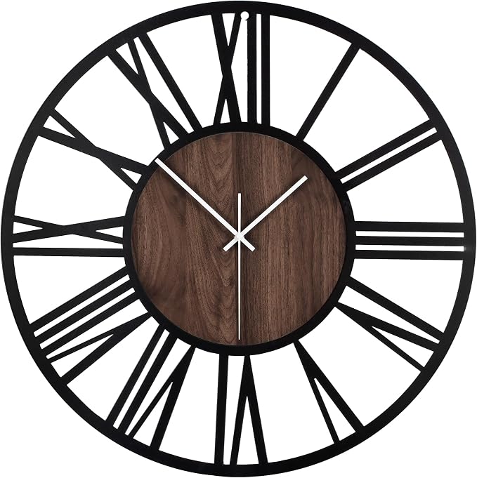 LEIKE Large Wall Clocks, Non Ticking, Battery Operated Small Vintage Round - Image 8