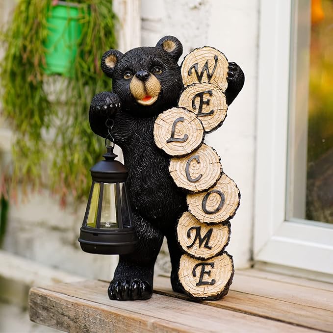 Solar Garden Decor Statues Figurine: Garden Art for Patio Balcony Yard Lawn - Unique Christmas Birthdays Gifts for Mom Grandma Women Wife Sister
