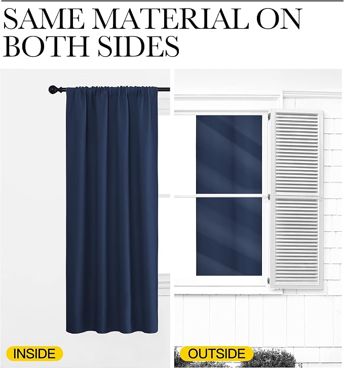 NICETOWN 2 Panels Blackout Curtains, Rod Pocket Thermal Insulated Drapes - Image 7