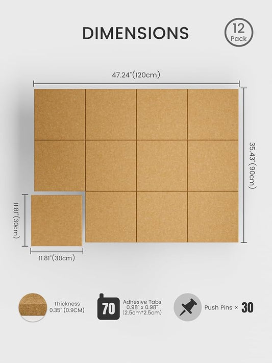 Bumusty Large Cork Board 48" x 36" Alternative - Image 2