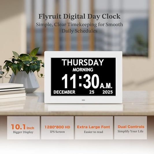 10.1'' Extra Large Digital Clock, 1280*800p HD Display, Dementia Clock - Image 2