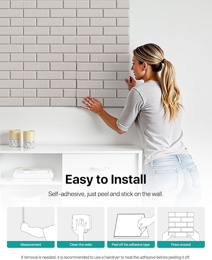 Soundsbay Soundproof Wall Panels, Acoustic Panels Self Adhesive, 18 Pack Sound - Image 6