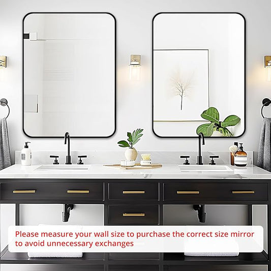 Fabuday Black Bathroom Mirror for Over Sink - Image 2
