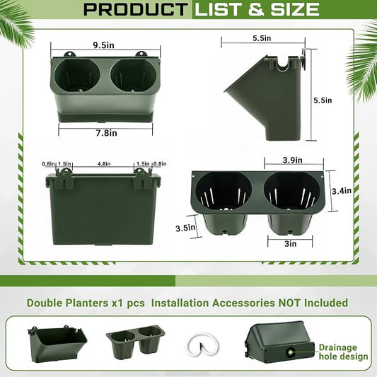 Briwooody 1 Set 2 Pocket Vertical Stackable Wall Planters Kit Outdoor Self - Image 2