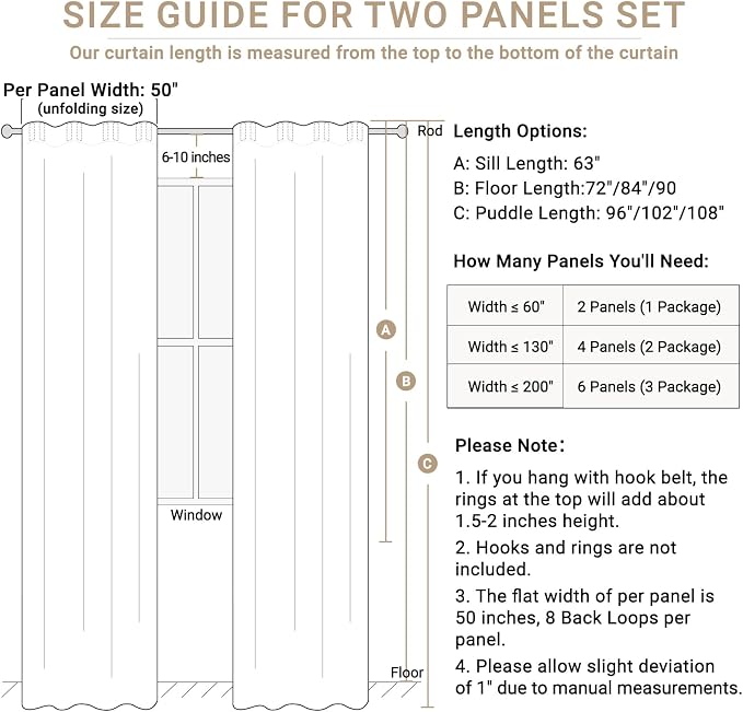 100% Blackout Shield Linen Blackout Curtains - Image 8
