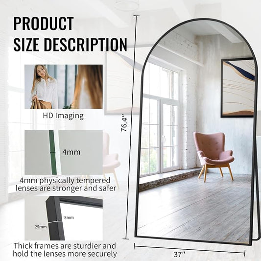 Beauty4U 76" x 37" Arched Full Length Mirror - Image 2