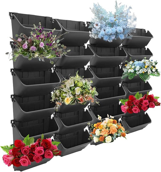 24 Pack Vertical Garden Planter, 13 inch Wall Mounted Planter - Image 2