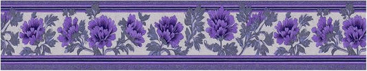 Purple Floral Wallpaper Border 196x4 Inch Peel and Stick Wall Border Self - Image 2