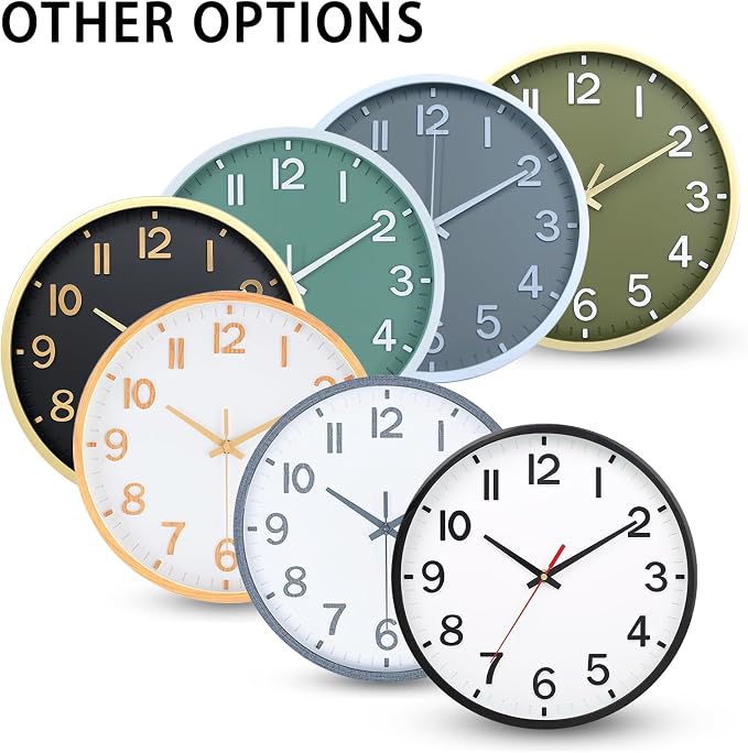 Wall Clocks Battery Operated 10 inch Modern Wall Clock, Silent Non Ticking Wall - Image 9