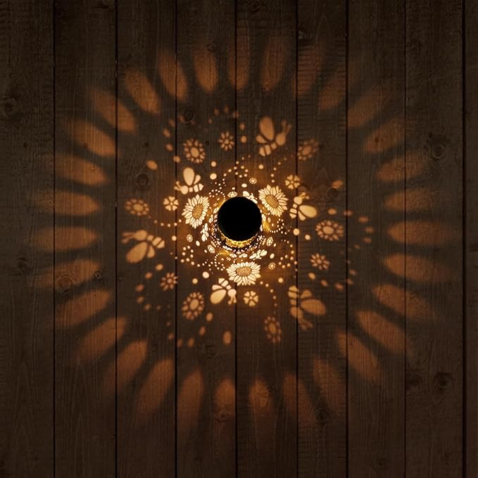 2 Pack Bee Solar Lanterns Outdoor Waterproof, Metal Hanging Lights Decorations for Garden Yard Lawn Patio, Bee Gifts for Women Mom Grandma Aunt Mother in Law Christmas