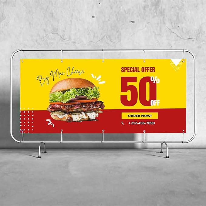 Personalized Vinyl Banner 8' x 30' – Custom Full Color 13oz Sign for Business, Graduation, Birthday Parties – Indoor/Outdoor Use – Add Text, Photos & Graphics – High-Definition Print