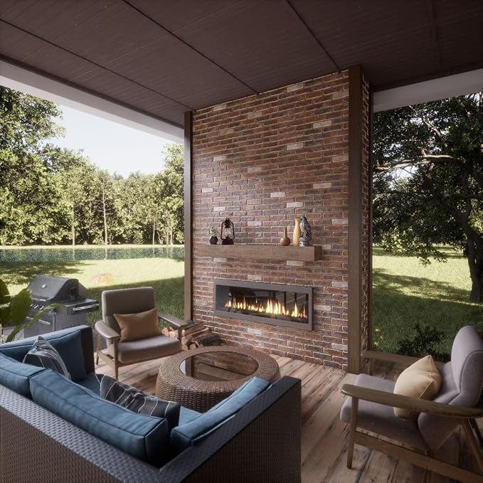 EverStone Aged Brick Faux Brick Panel, 46 7/8"W x 27"H x 1 1/4"D, Smokey Rose - Image 12