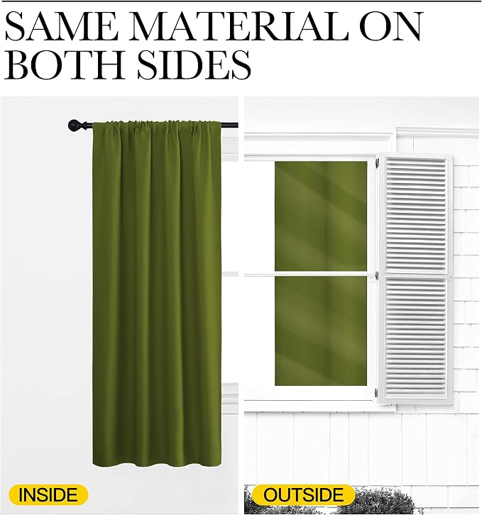 NICETOWN 2 Panels Blackout Curtains, Rod Pocket Thermal Insulated Drapes - Image 7