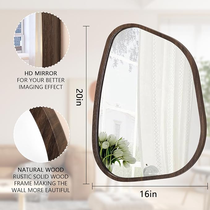 Irregular Asymmetrical Mirror Wall Mounted, Unique Vanity Mirror, Shaped - Image 7