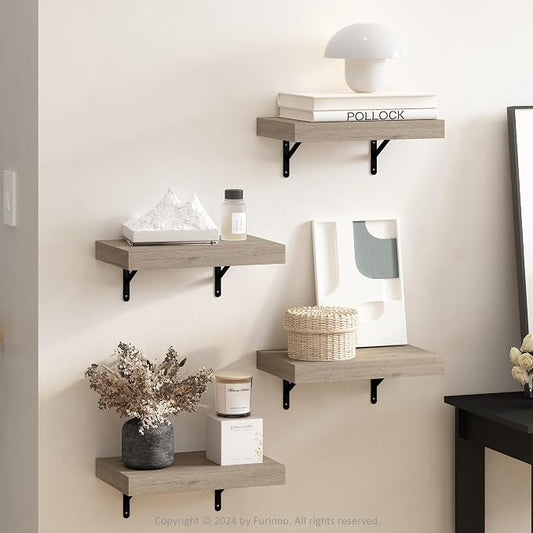 Furinno Tanna Floating Shelves for Wall Set of 4, 15-Inch Wall Shelf, Triple - Image 2